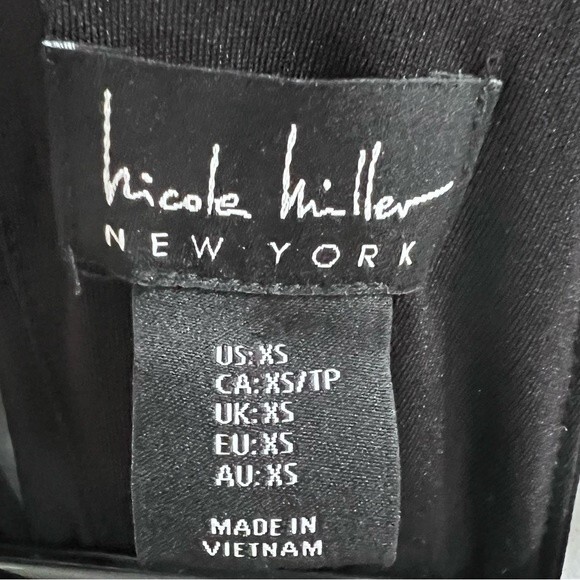 Nicole Miller black trapeze swing dress with pockets size XS NWOT - Picture 8 of 9